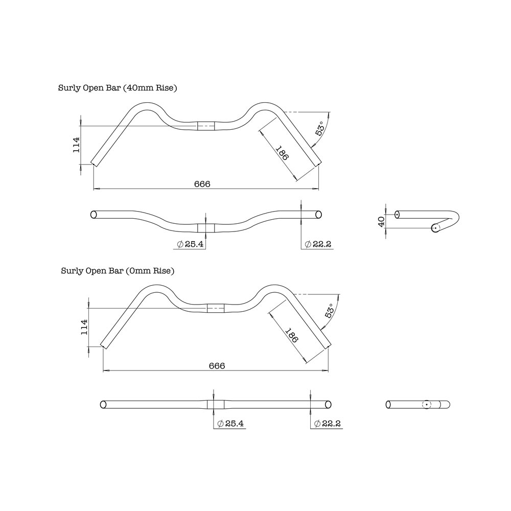 Surly Open bar 666mm 25.4mm