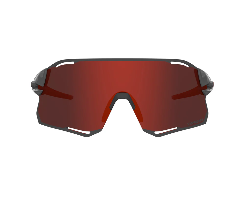 Tifosi Rail Race Satin Vapor Interchange, Clarion Red, Clear