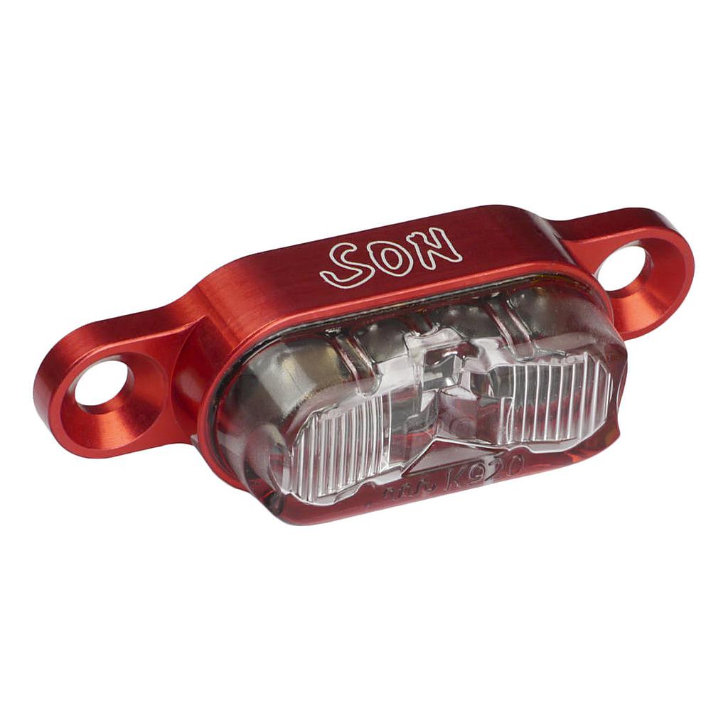 Rear light rack mount, red / clear, 50 mm spacing