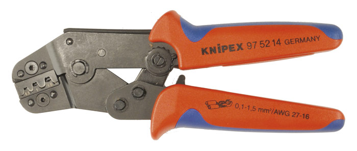 Professional crimping tool for plugs and ring terminals, Knipex no 97 52 14