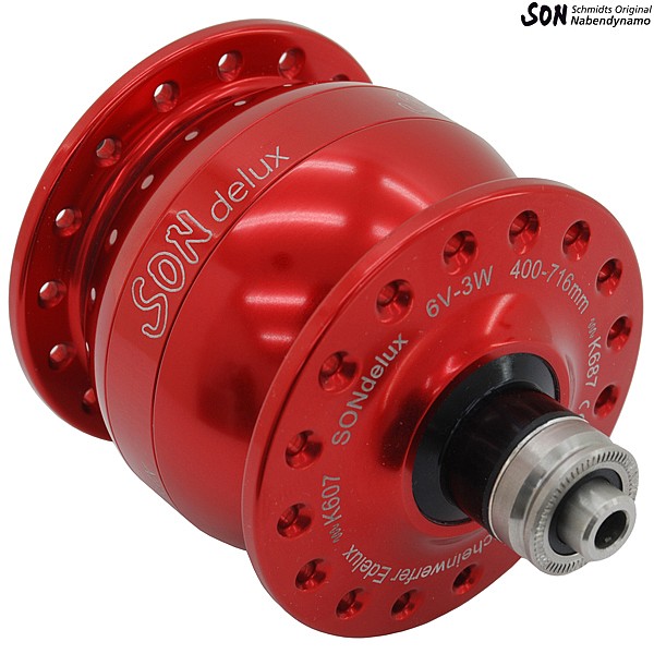 SONdelux SL red anodized, 36 hole