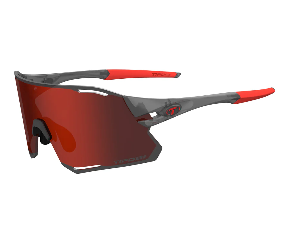 Tifosi Rail Race Satin Vapor Interchange, Clarion Red, Clear