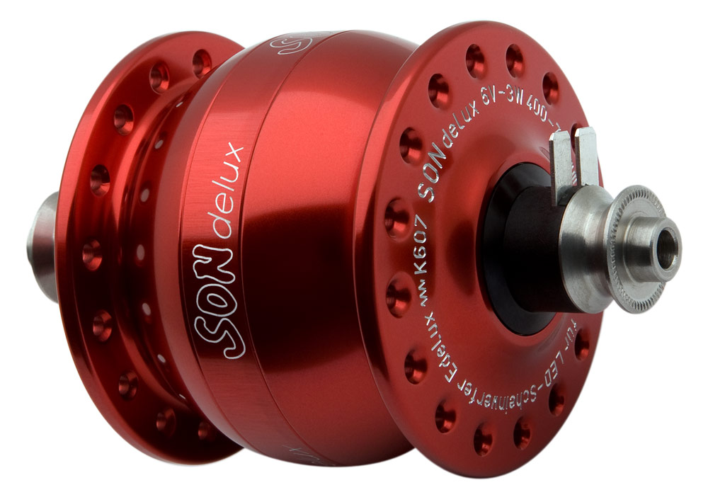 SONdelux red anodized, 32 hole