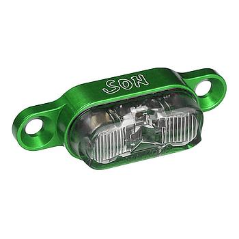 Rear light rack mount, lightgreen / clear, 50 mm spacing