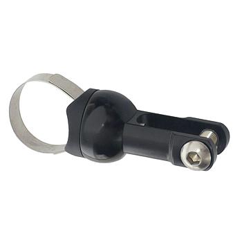 Headlight bracket Schmidt delux long, aluminium milled, black anodized, for handlebars up to 31.8 mm