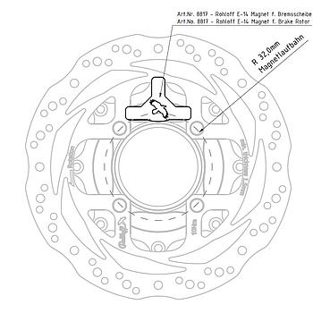 Rohloff E-14 Magnet for 1.8mm rotors (gris)