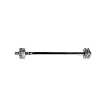 Front skewer for Brompton, 74 mm width, silver, bush and nut of stainless steel