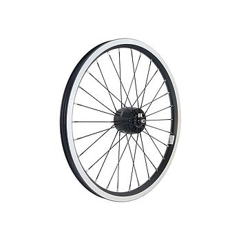 Brompton orignial rim 28 h black, black spokes, silver nipples, SON XS black anodized